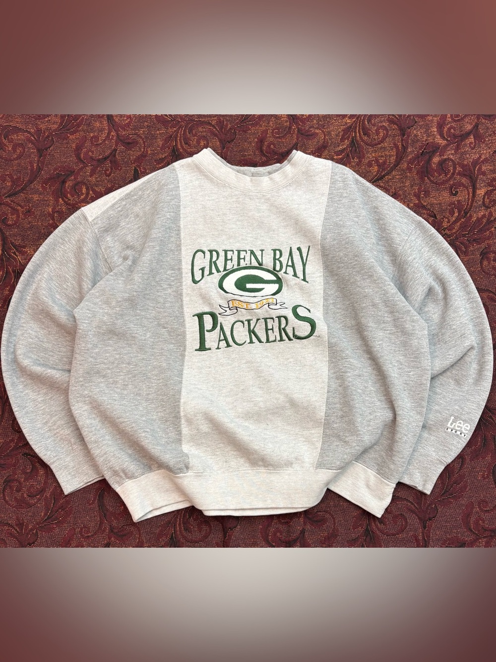 90s Green Bay Packers Lee Sport Boxy Embroidered Crewneck